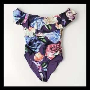 La Blanca Off Shoulder Floral One Piece Swimsuit | Size 16